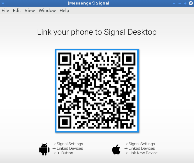 Signal-Desktop QRCode scannen